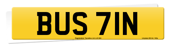 Registration number BUS 71N